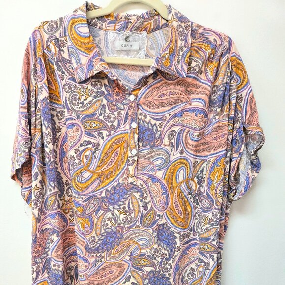 Cupio Dresses & Skirts - 3 For 15 🙌🌞 CUPIO Paisley Oversized Button-Down Shirt Dress